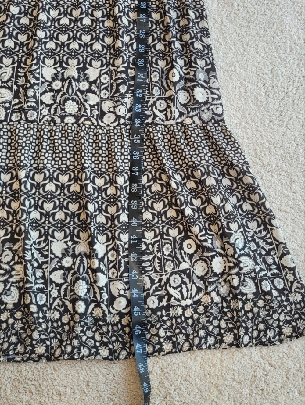 J. McLaughlin Grey Floral Hortense Tiered Midi/Maxi Dress Size M - Picture 8 of 9